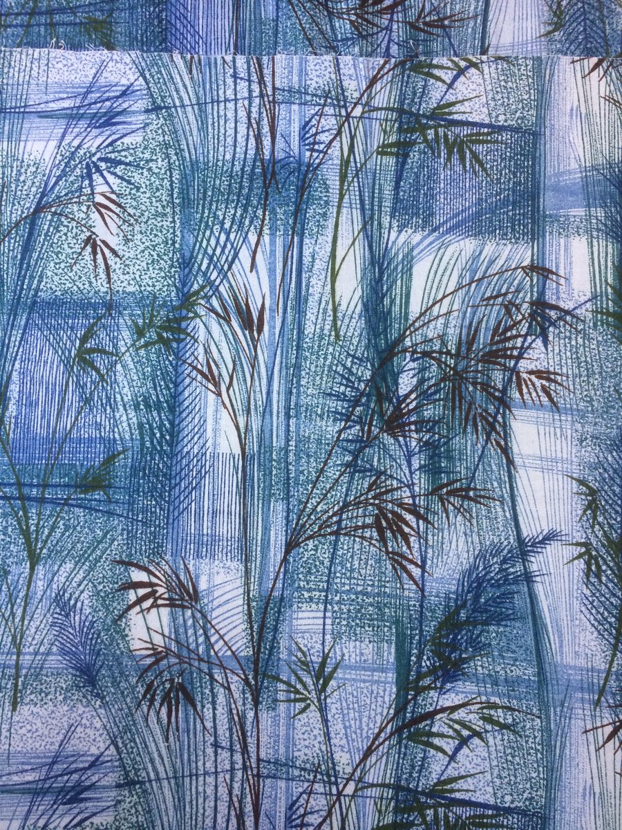 RETRO 50s 60s 70s TIKI Style Blue Grass Lampshade Fabric Option 