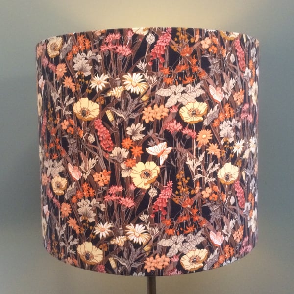 Autumnal Wild Meadow Butterfly Jolie Fleur 70s Vintage Fabric Lampshade option