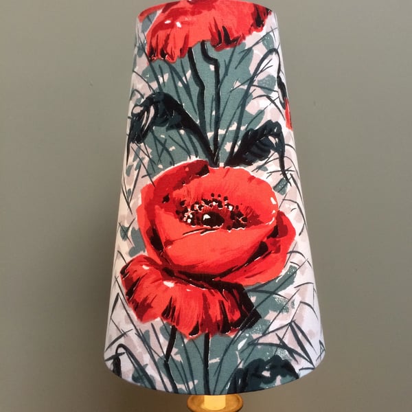 KENT Red Roses 50s Mid Century Modern Fothergay Vintage Fabric Lampshade option 