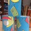 50s ATOMIC Geometric MID CENTURY Barkcloth  vintage Fabric Lampshade option  