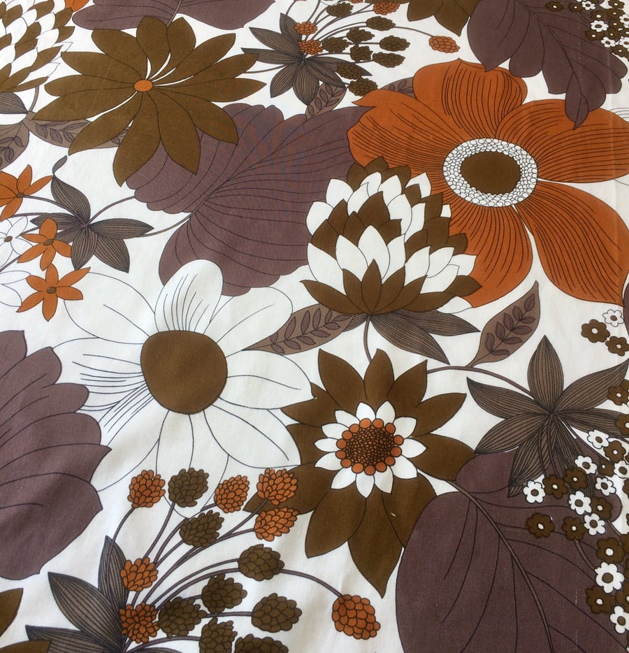 Groovy Earthy Tones Flower Power SUNLOVER 70s vintage fabric Lampshade option 