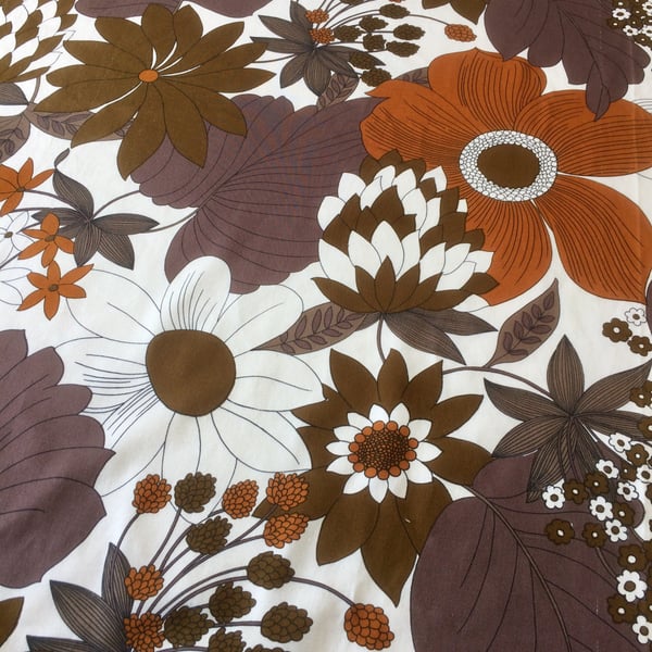 Groovy Earthy Tones Flower Power SUNLOVER 70s vintage fabric Lampshade option 