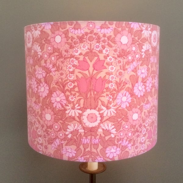 Sweet Sugar Pink Floral Daisy Chain Pat Albeck  vintage fabric Lampshade option
