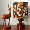 Funky 70s 60s MOD Groovy Brown Vintage Fabric Lampshade