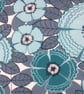 Retro BIG Floral Flower Lampshade 70s 60s BORAS Blue Teal Grey vintage fabric - Image 9