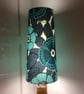 Retro BIG Floral Flower Lampshade 70s 60s BORAS Blue Teal Grey vintage fabric - Image 7