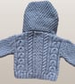 Baby Hooded Jacket - Cable Pattern - Fits Age 3-6 months - Image 3