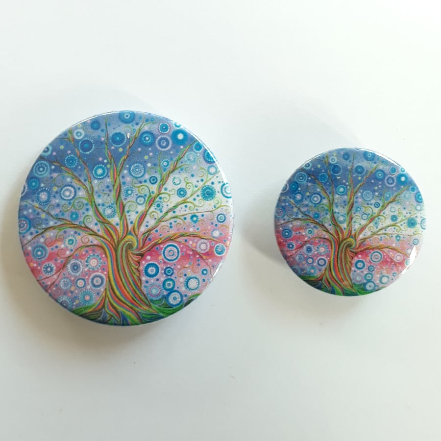 Candy Tree of Life Pin Button Badge, 25mm or 38mm
