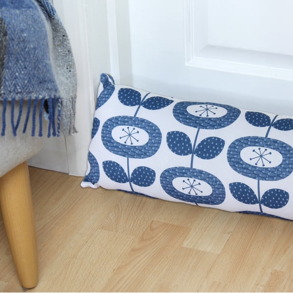 Draught Excluder Blue Bloom Fabric  