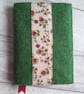 A6 'Harris Tweed®' Reusable Notebook Cover - Green with Ditsy Pansy Print - Image 5