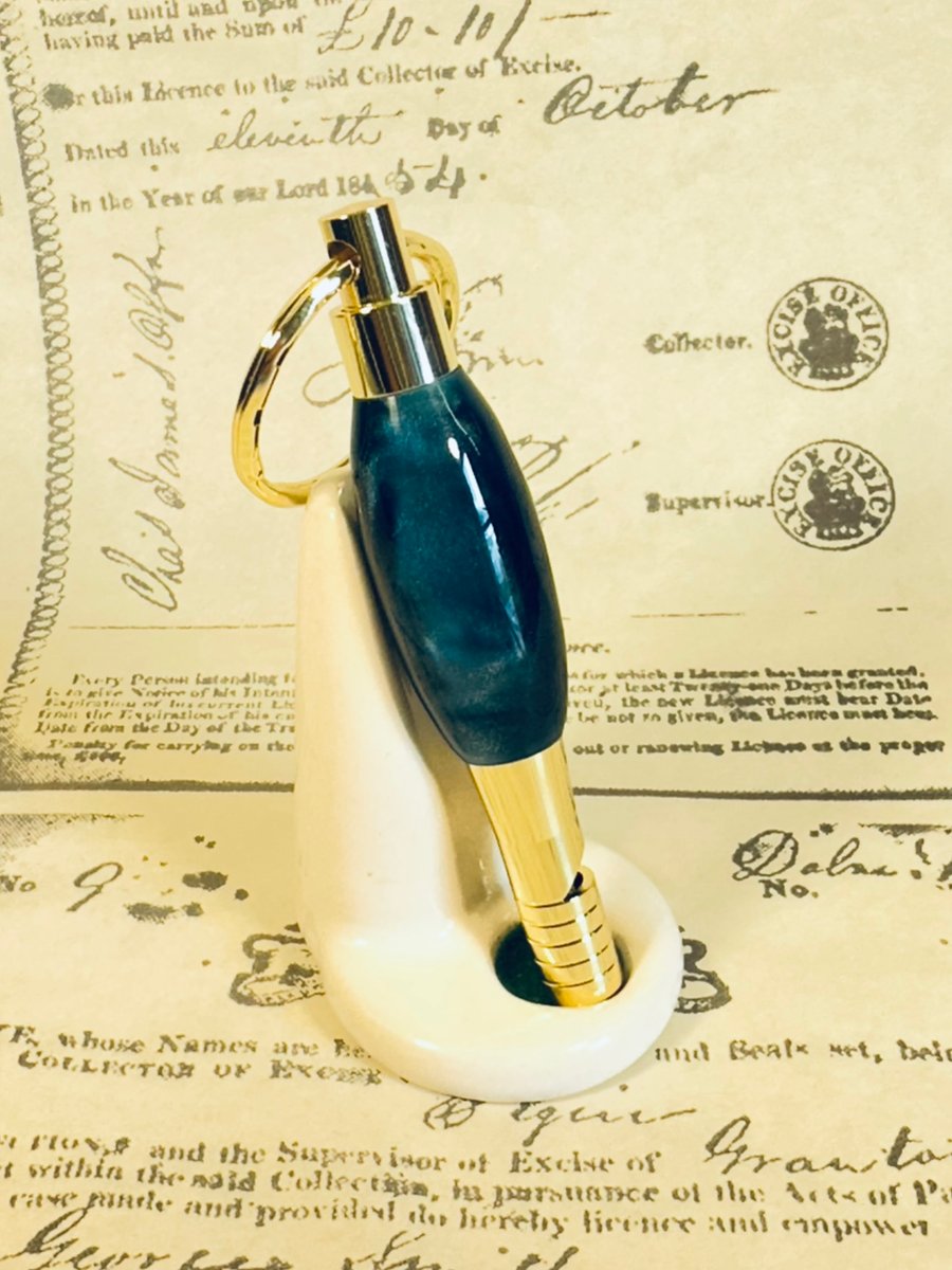 Gold, Azure Blue & Black Whistle Keyring