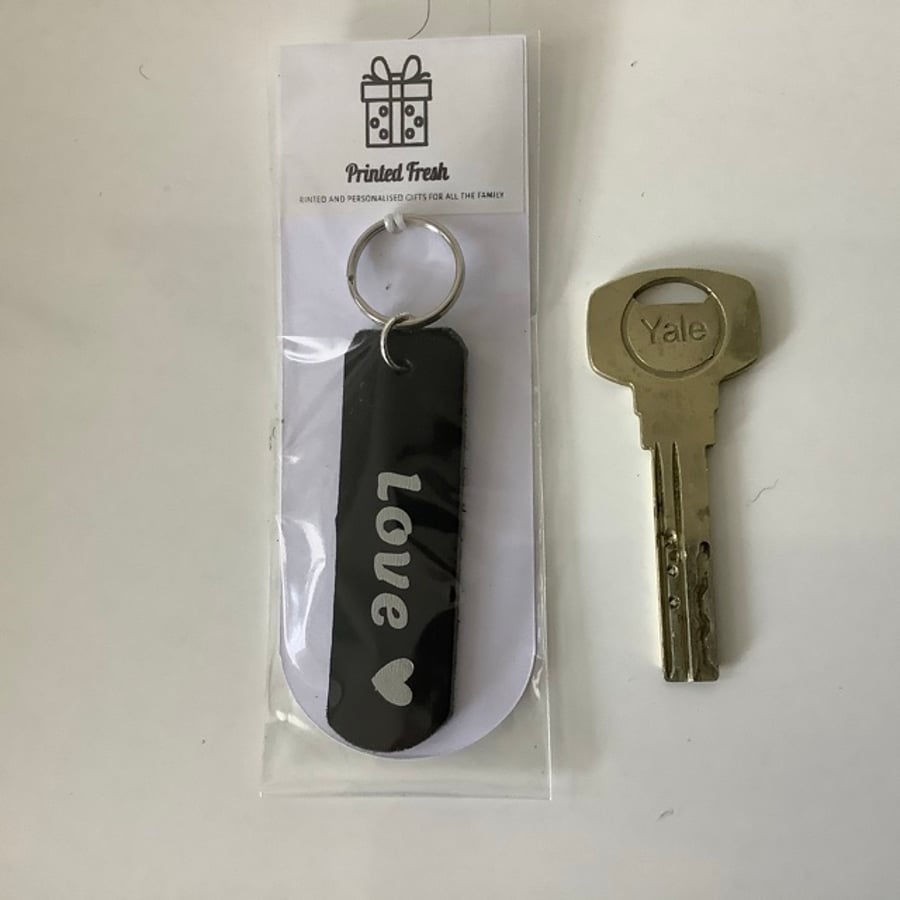 Custom Leather Keychain. Personalised Embossed Keychain. Personalised Leather 