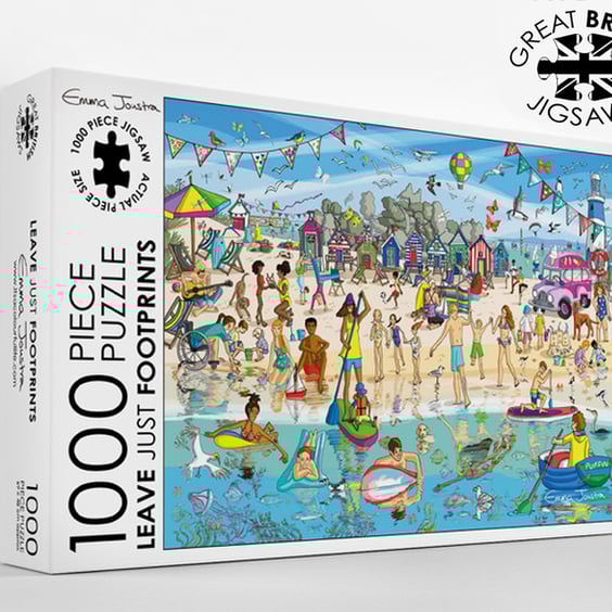 Leave just footprints 1,000 piece jigsaw puzzle designed and made in the UK