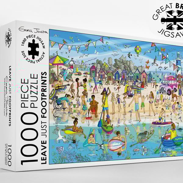 Leave just footprints 1,000 piece jigsaw puzzle designed and made in the UK