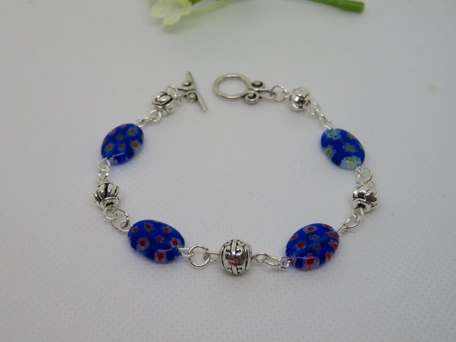 Blue Millefiori Bracelet