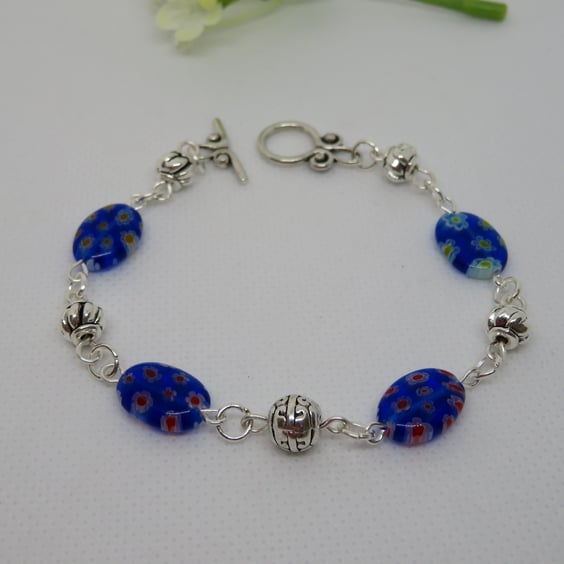Blue Millefiori Bracelet