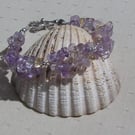 Ametrine Gemstone Beaded Chakra Bracelet "Lavender Burst"