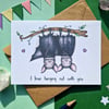 Bat Card, Birthday and Friendship Card, Halloween Card, Greeting Card