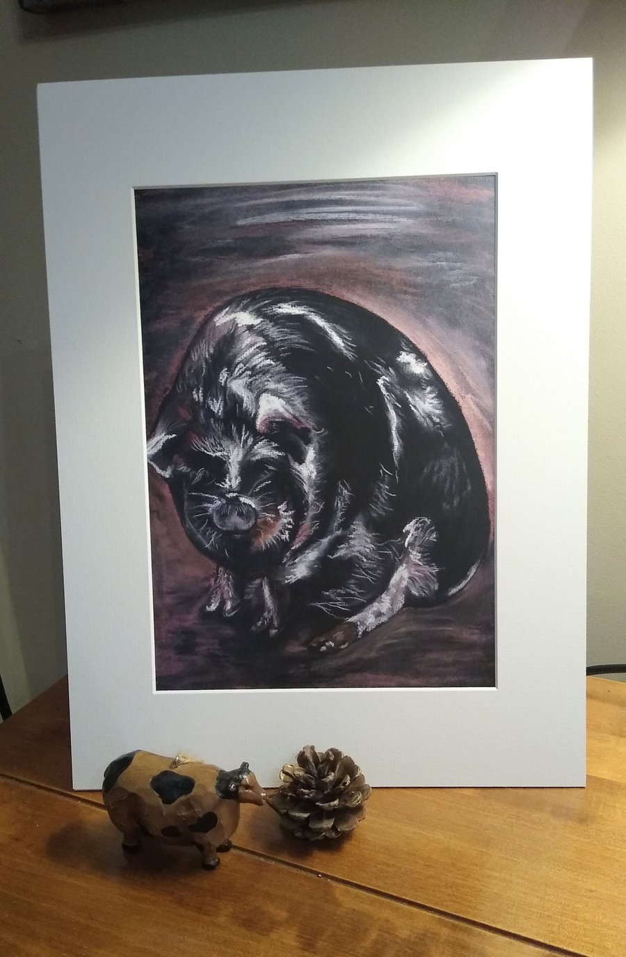 A4 Signed Print of an original Pastel Drawing of a Pig