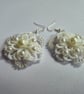 Handmade White Lace Pearl Earrings – Bridal Tatting Jewellery