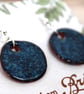 Handmade foraged clay ceramic earrings. Floating Blue glazed Bristol earrings. - Image 3