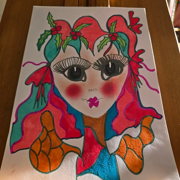 Christmas Fairy Drawing 