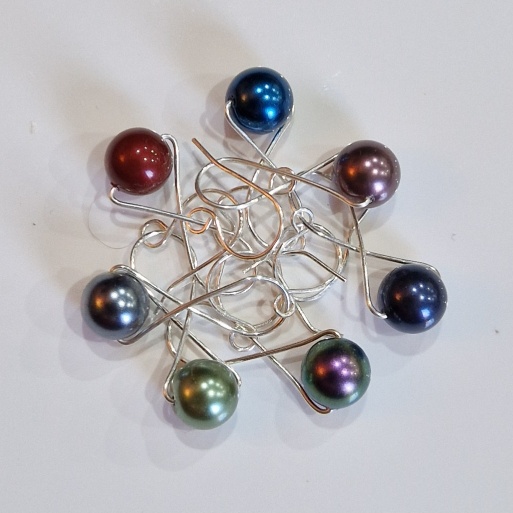 Swarovski glass pearl beads, handmade, with sterling silver wire and ear wires