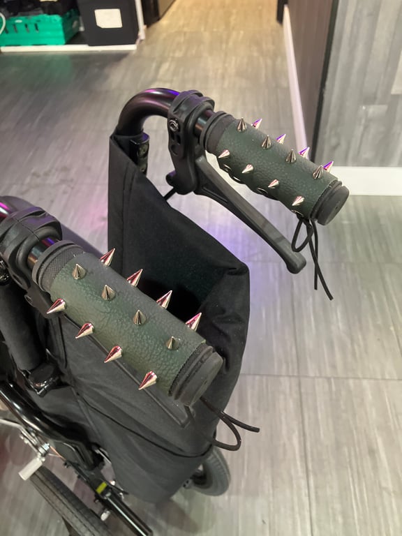 Leather Wheelchair Handle Deterrent (WHDs) - Keep Unwanted Hands OFF Your Wheels