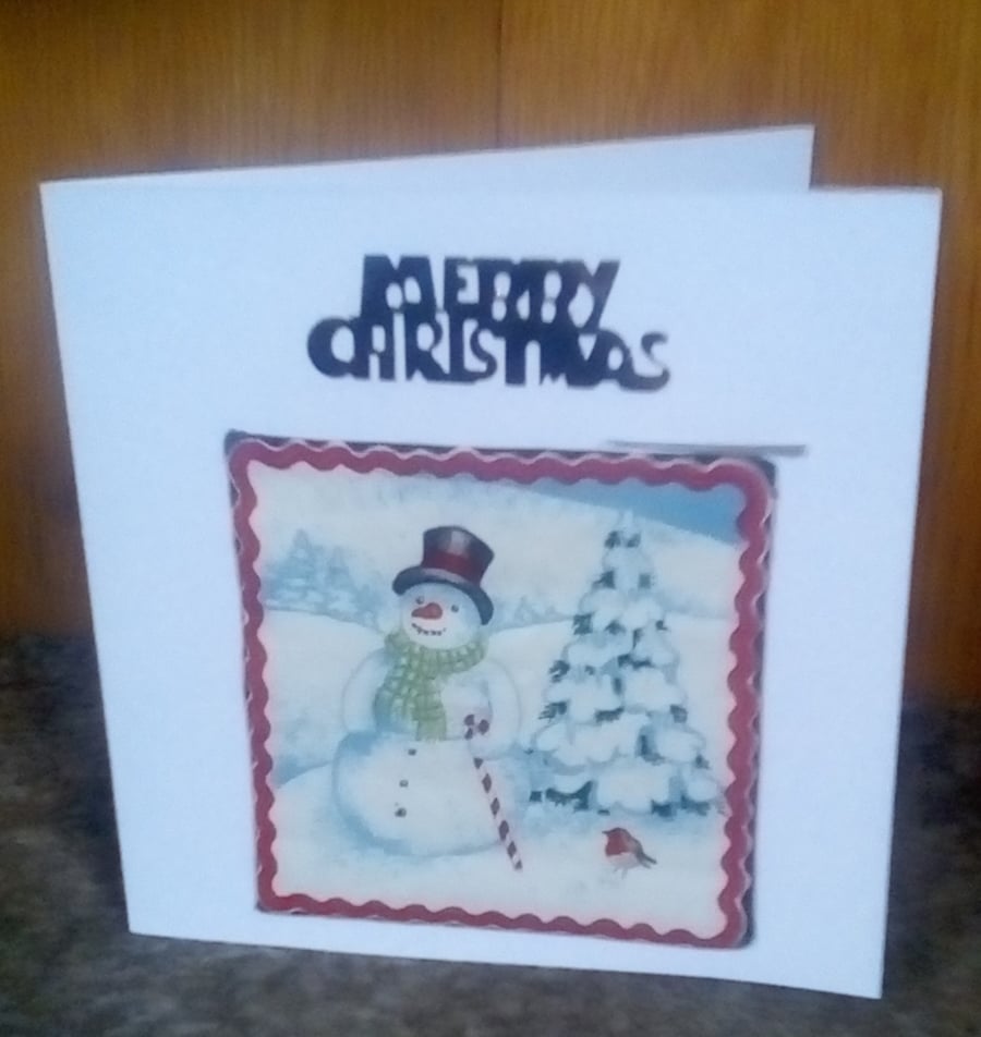 Snow man Christmas  card (114)