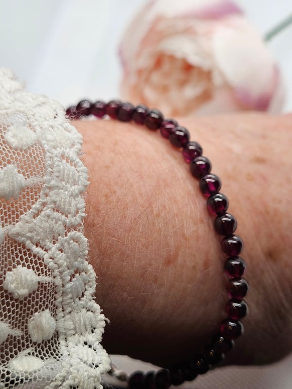 Garnet Bracelet with Magnetic Closure