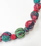 Pink, Green, Blue & Black Liberty Parrot Print Fabric Necklace - Sonny James - Image 2
