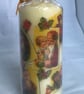 Decorated Candle Vintage Santas Children Christmas Decoupage Unusual 16cms - Image 6