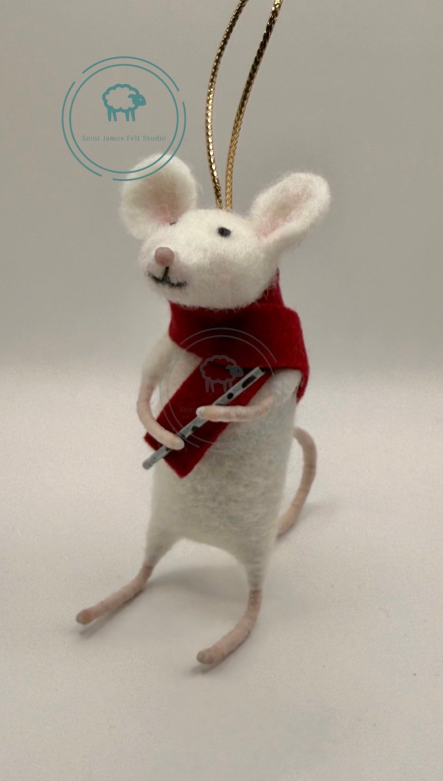 Flute Playing Mouse - Hanging Decoration