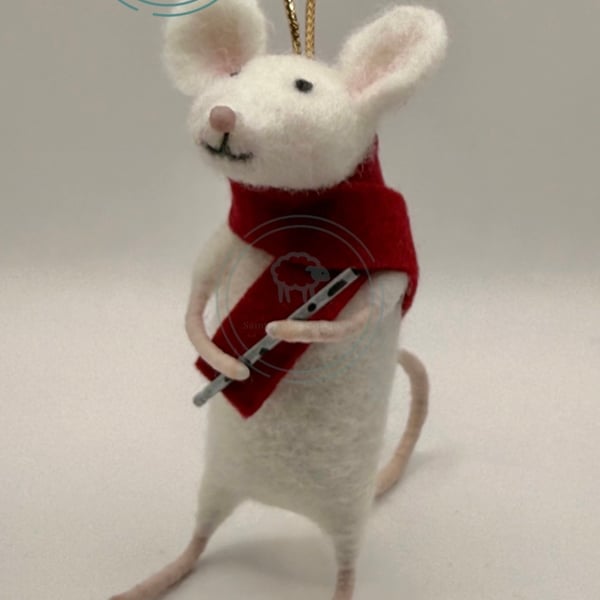 Flute Playing Mouse - Hanging Decoration