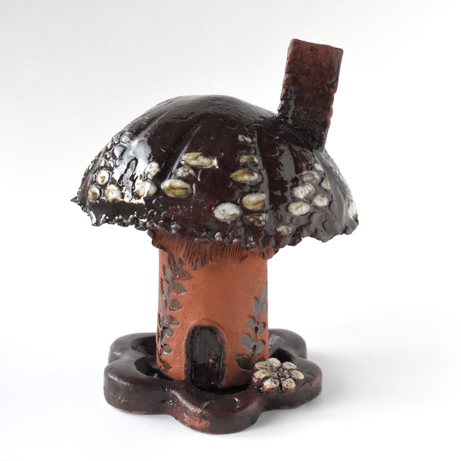 Toadstool Cone Incense Burner - Rich Brown