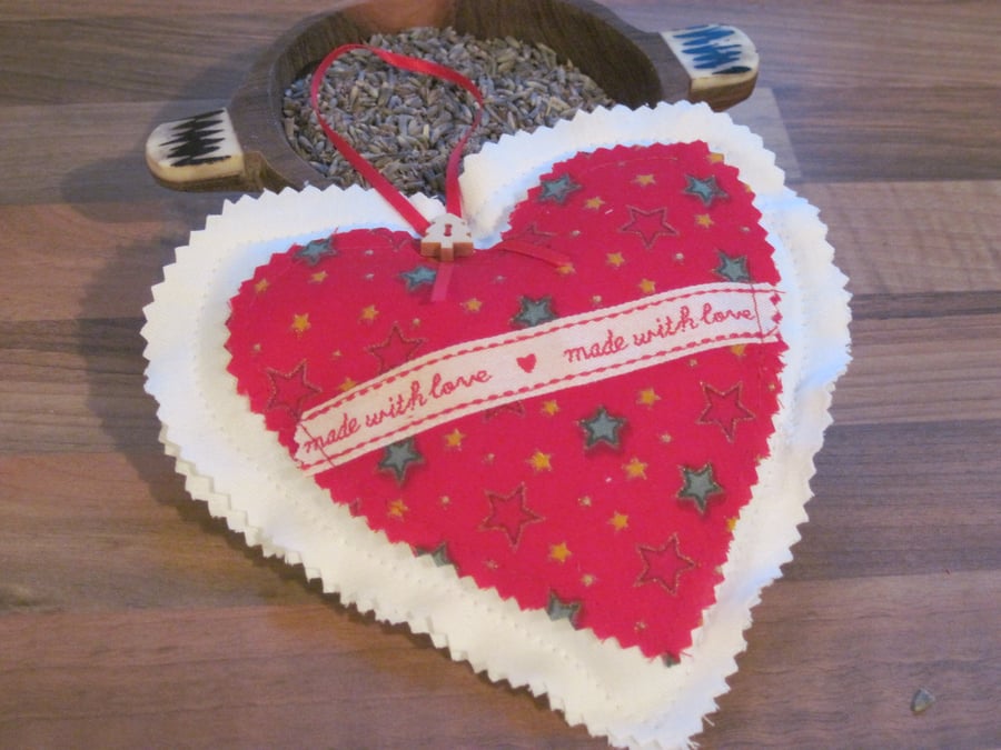 Organic Lavender Heart with a Christmas message