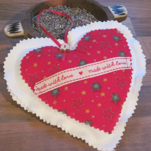 Organic Lavender Heart with a Christmas message