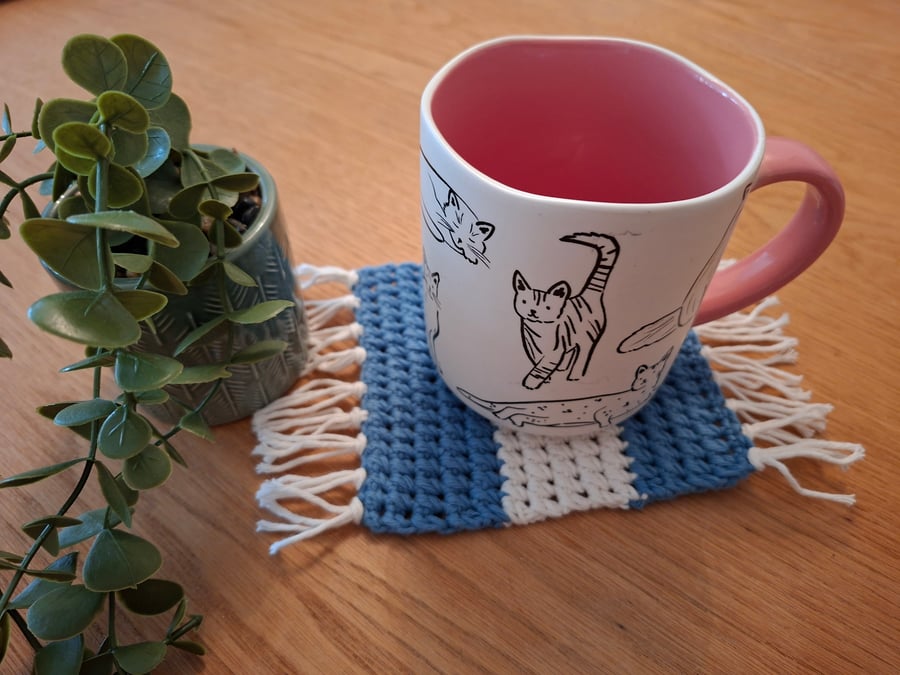 Crocheted mug rug. Handmade and something a little different. 