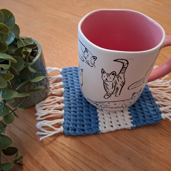 Crocheted mug rug. Handmade and something a little different. 