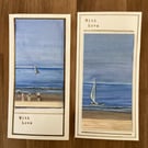 Two, handmade, seaside themed cards 