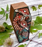 Dragons with egg coffin shaped box. Pyrography with colour. - Image 1