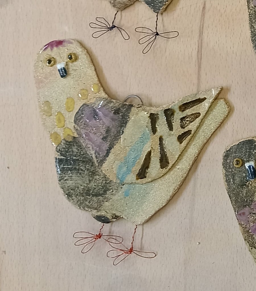 Pinky - Ceramic pigeon hanging decoration