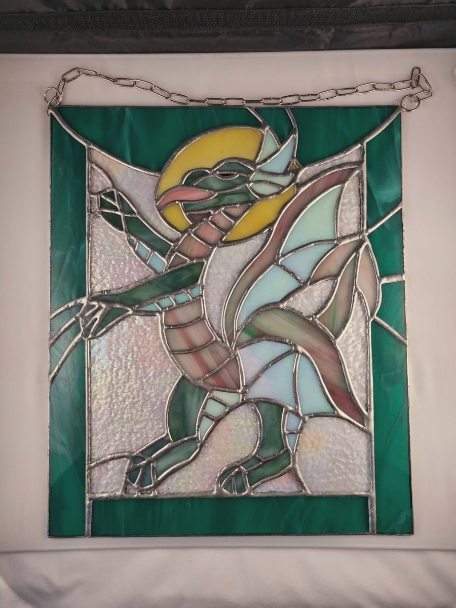 497 Stained Glass Large Dragon - handmade hanging decoration