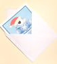 Winter Chick Christmas Card. Ukraine inspired hatching pysanka egg card. X-HCP - Image 4