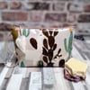 Llama and Cactus Print Oilcloth Washbag or Large Make-up Bag