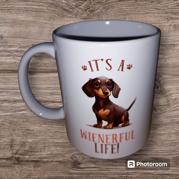 It's A Wienerful Life Funny Dachshund Dog Quote 11oz Mug