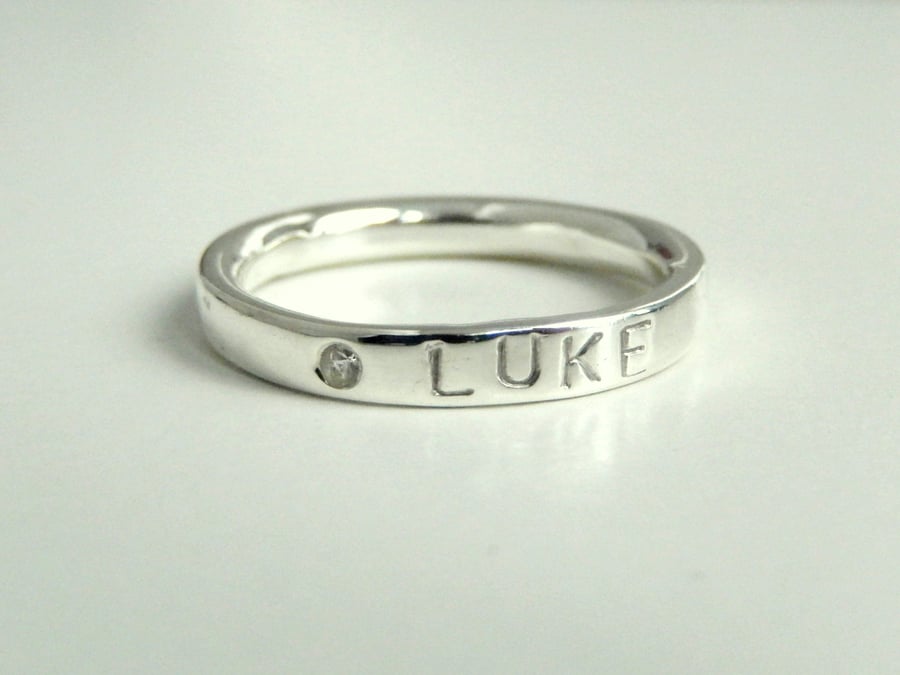 Personalised stone set ring