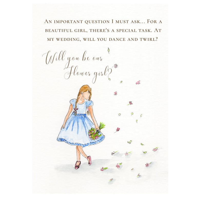 Will you be our flower girl, personalised flower girl proposal card, handmade