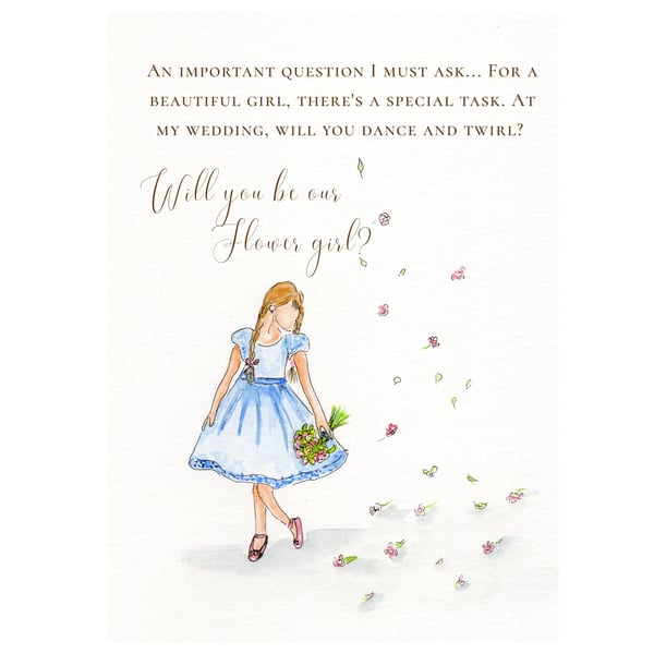 Will you be our flower girl, personalised flower girl proposal card, handmade