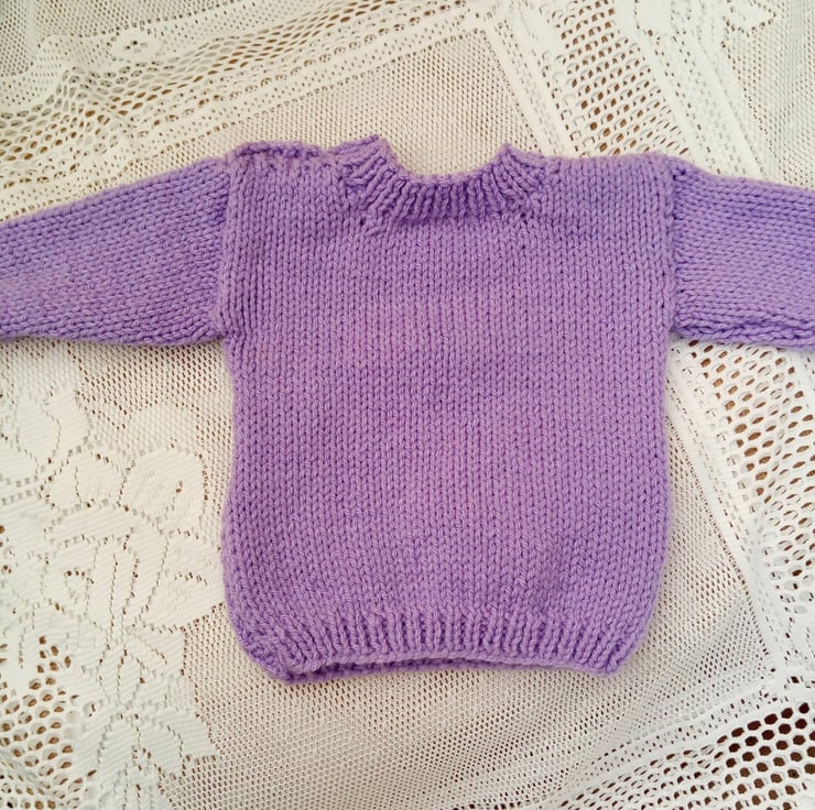 Lilac Round Neck Chunky Jumper with Star Motif ... - Folksy